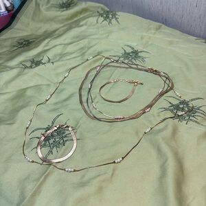 Vintage chain jewelry bundle lot of gold silver tone necklaces